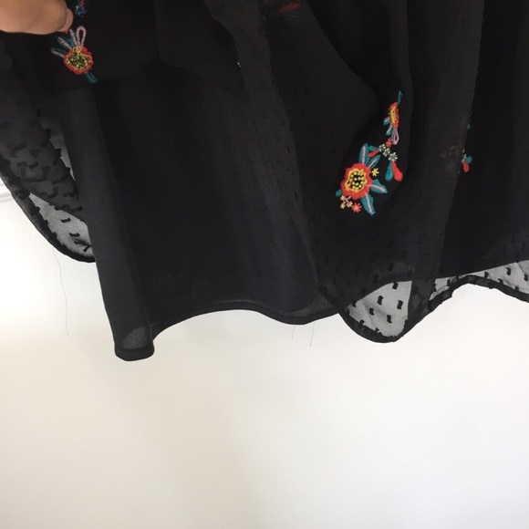 Japan Floral Embroidered Swiss Dot Drop Hem Dress - Picture 6 of 7